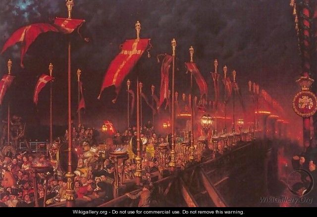 London Bridge on the Night of the Marriage of the Prince and Princess of Wales - William Holman Hunt