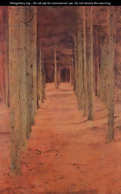 At Fosset. Under the Fir Trees - Fernand Khnopff
