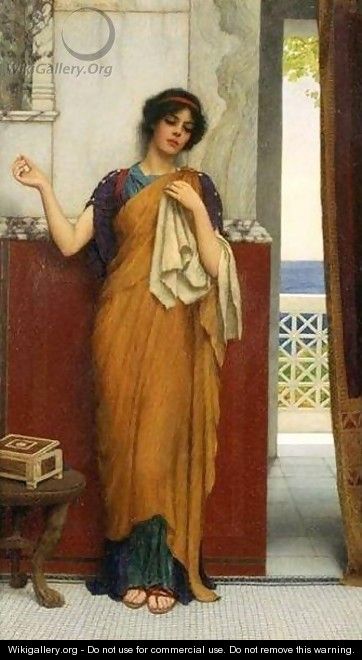A Stitch in Time (Idle Thoughts) - John William Godward