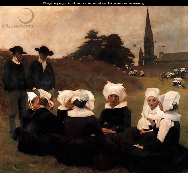 Breton Women at a Pardon - Pascal-Adolphe-Jean Dagnan-Bouveret
