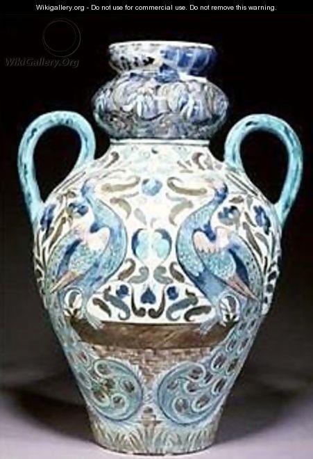 A Large Iznic Vase, Decorated in the Damascus Manner with Peacocks Amongst Stylised Foliage - William Frend De Morgan