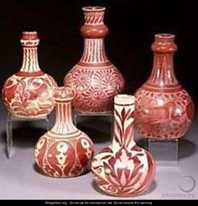 A Group of Ruby Lustre Vases - William Frend De Morgan