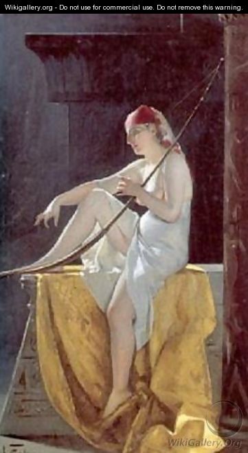 Egyptian Woman with a harp - Luis Ricardo Falero