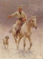 Rider on Horseback with a Dog in Winter - Sigismund Ajdukiewicz