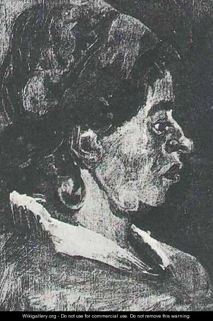 Head Of A Peasant Woman With Dark Cap IX - Vincent Van Gogh