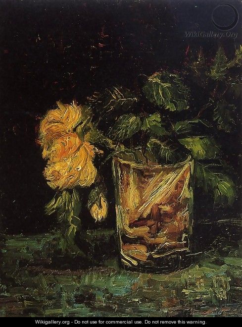 Glass With Roses - Vincent Van Gogh