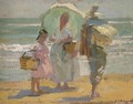 Family on the Beach (Familia en la playa) - Jose Mongrell