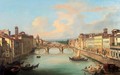 Arno from the Ponte Vecchio, Florence - Giovanni Signorini