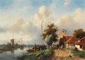 River Landscape - Charles Henri Leickert