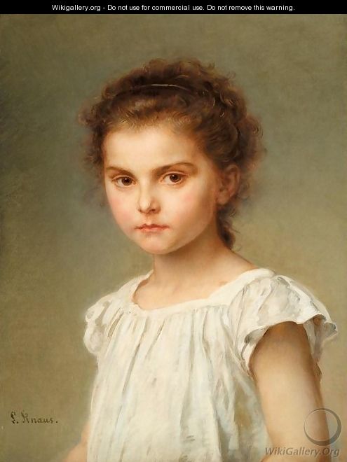 Half-length Portrait of a Girl (Brustbild eines kleinen Madchens) - Ludwig Knaus