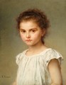 Half-length Portrait of a Girl (Brustbild eines kleinen Madchens) - Ludwig Knaus