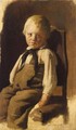 Boy on a Chair (Bauernjunge auf einem Stuhl sitzend) - Wilhelm Leibl