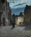 Town by Moonlight (Landsby i maneskinn) - Fritz Thaulow