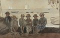 Boys on a Dock (Boys Sitting on a Wharf) - Winslow Homer