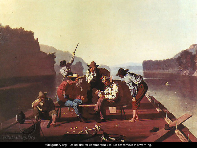 Ferrymen Playing Cards - George Caleb Bingham