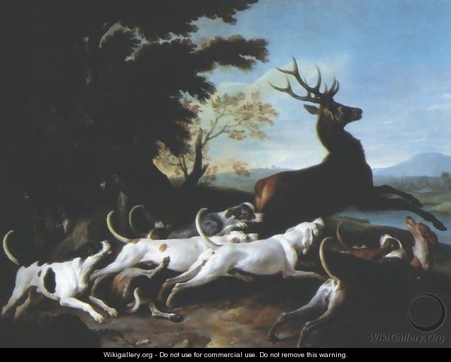 Stag Driven from Cover - Alexandre-Francois Desportes