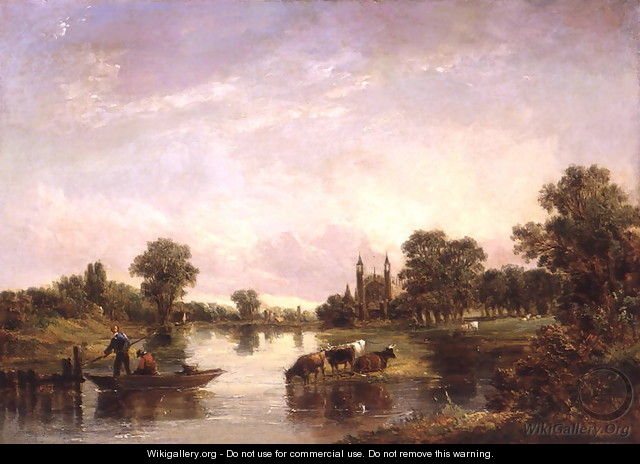 View of Eton College from the Thames, 1850 - Alfred Vickers