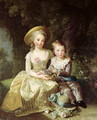 Child portraits of Marie-Therese-Charlotte of France 1778-1851, future Duchess of Angouleme, and Louis-Joseph-Xavier of France 1781-89 Premier Dauphin, 1784 - Elisabeth Vigee-Lebrun