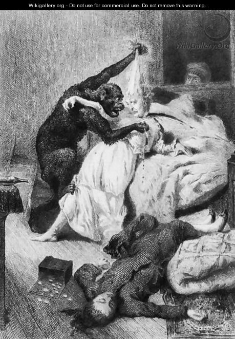 Illustration for The Murders in the Rue Morgue by Edgar Allan Poe 1809-49 engraved by Eugene Michel Abot 1836-94 - Daniel Urrabieta Vierge
