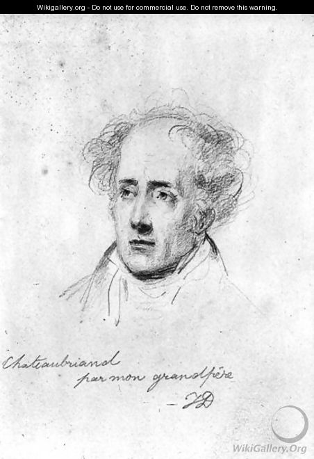 Portrait of Francois Rene 1768-1848 Vicomte de Chateaubriand, c.1829 - Horace Vernet