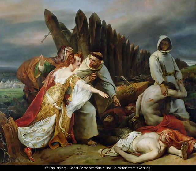 Edith Finding the Body of Harold, 1828 - Horace Vernet