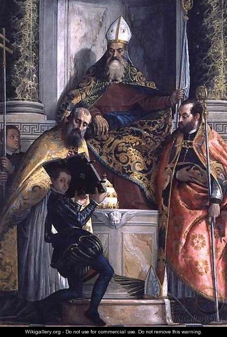 St. Anthony Abbot with St. Cornelius, St. Cyprian and a Page - Paolo Veronese (Caliari)