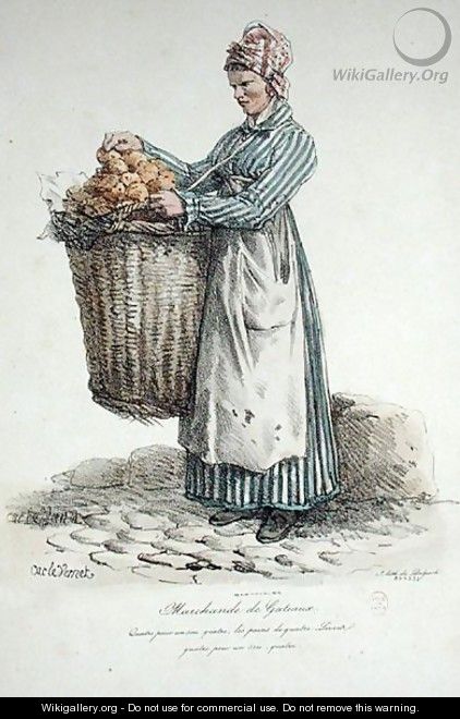 The Cake Seller, number 34 from The Cries of Paris series, engraved by Francois Seraphin Delpech 1778-1825 - Carle Vernet