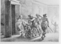 The Assassination of Wallenstein , lithograph by Gottfried Engelmann - Horace Vernet