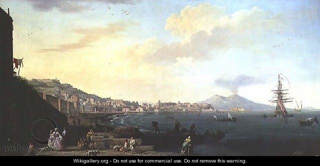 View of Naples with Vesuvius in the Background - Claude-joseph Vernet