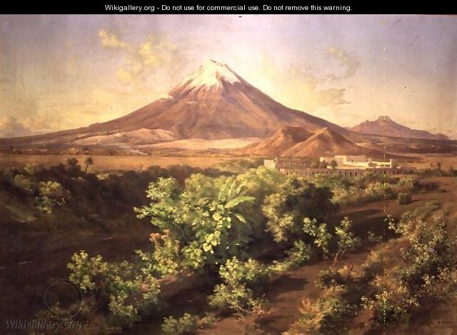 A Small Volcano in Mexican Countryside, 1887 - Jose Maria Velasco