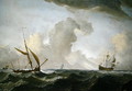 An English Galliot at sea running before a strong wind, c.1690 - Willem van de, the Younger Velde