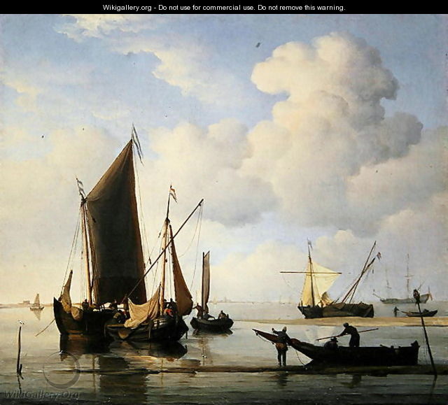 Calm Fishing Boats at low water, c.1660 - Willem van de, the Younger Velde