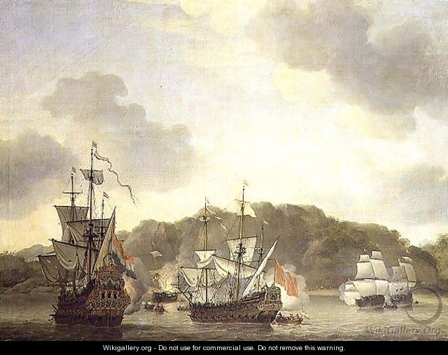 Naval Engagement - Willem van de, the Younger Velde