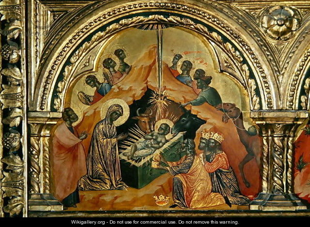 The Adoration of the Magi, panel from the left side of a polyptych from the Church of Santa Chiara, c.1350 - Paolo Veneziano
