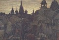 Seventeenth Century Moscow, a Street in Kitay Gorod, 1900 - Apollinari Mikhailovich Vasnetsov