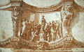 Hemicylindrical pedestal with a group worshipping a statue of Diana, c.1522 - Perino del Vaga (Pietro Bonaccors)