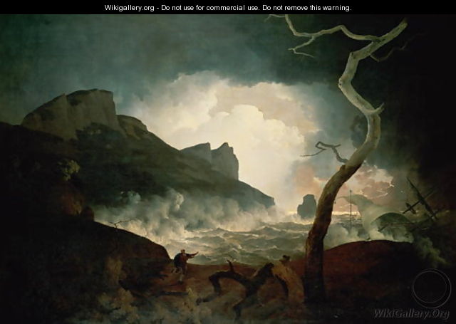 The Storm, Antigonus pursued by the Bear from The Winters Tale, Act III, Sc.III - Josepf Wright Of Derby