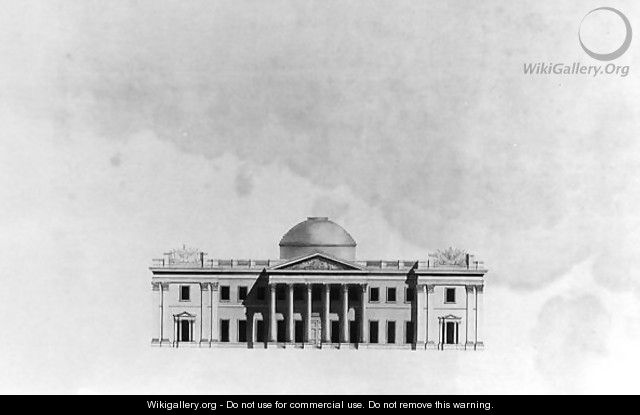 Elevation of Principal Front of a house, 1815 2 - Benjamin Dean Wyatt