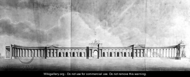 Perspective of Offices seen from the Great Court, 1815 - Benjamin Dean Wyatt