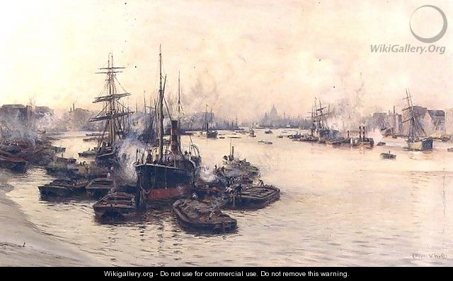 The Port of London - Charles William Wyllie