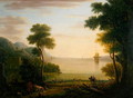 Classical landscape with figures and animals, Sunset, 1754 - John Wootton