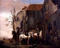 Riders and Horses at the Door of an Inn - Pieter Wouwermans or Wouwerman