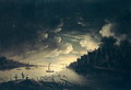 River Landscape by Moonlight - Jan Ludewick de Wouters