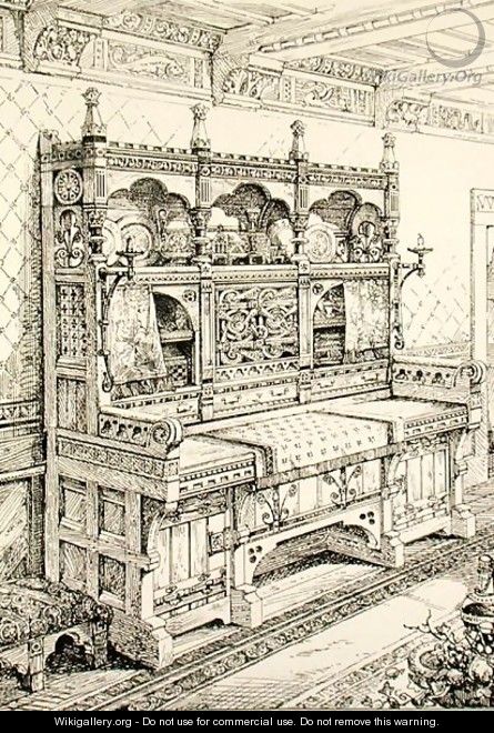 Sideboard, from Examples of Ancient and Modern Furniture, by Bruce Talbert, lithograph by S. Ayling - Bruce James Talbert