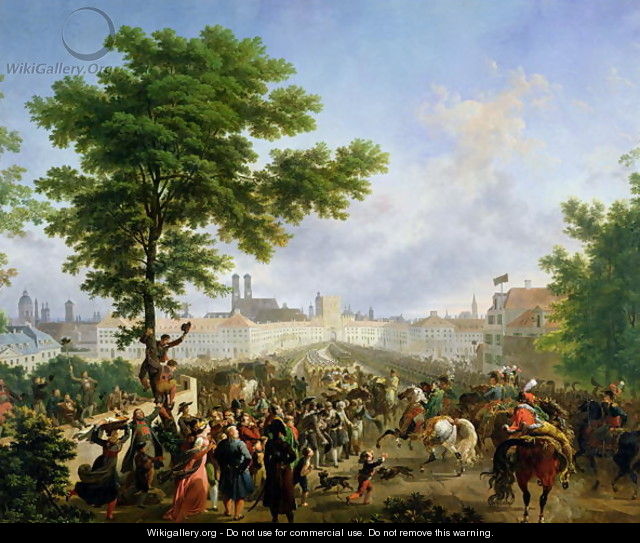 The Entry of Napoleon Bonaparte 1769-1821 and the French Army into Munich, 24th October 1805, 1808 - Nicolas Antoine Taunay