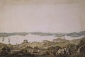 Part of the harbour of Port Jackson and the country between Sydney and the Blue Mountains, New South Wales, right section of a panoramic view, c.1821 - (after) Taylor, Major James