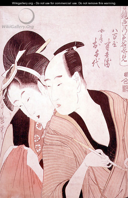 The Lovers Hambei and Ochie, from a series An Array of Passionate Lovers, 1797-98 - Kitagawa Utamaro
