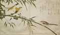 Long-tailed Tit and three White Eyes, from an album Birds compared in Humorous Songs, 1791 - Kitagawa Utamaro