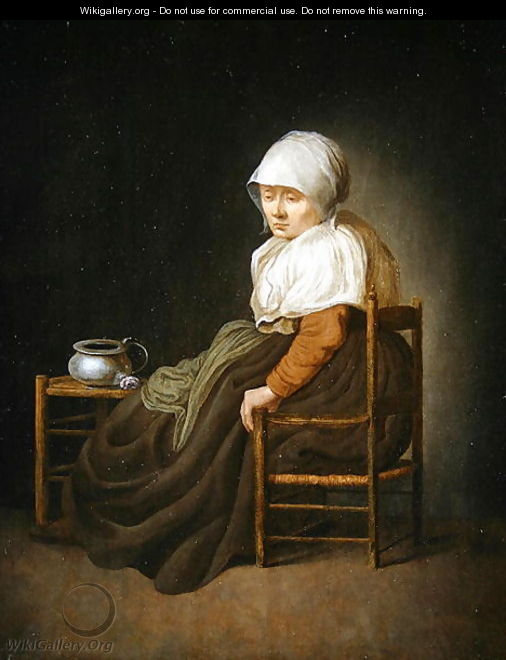 A woman seated in a chair - Jacobus Vrel