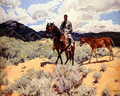 Indian on Horseback with Colt - Walter Ufer